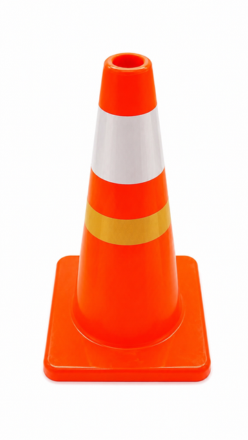 Reflective Traffic Safety Cone with Heavy Square Base